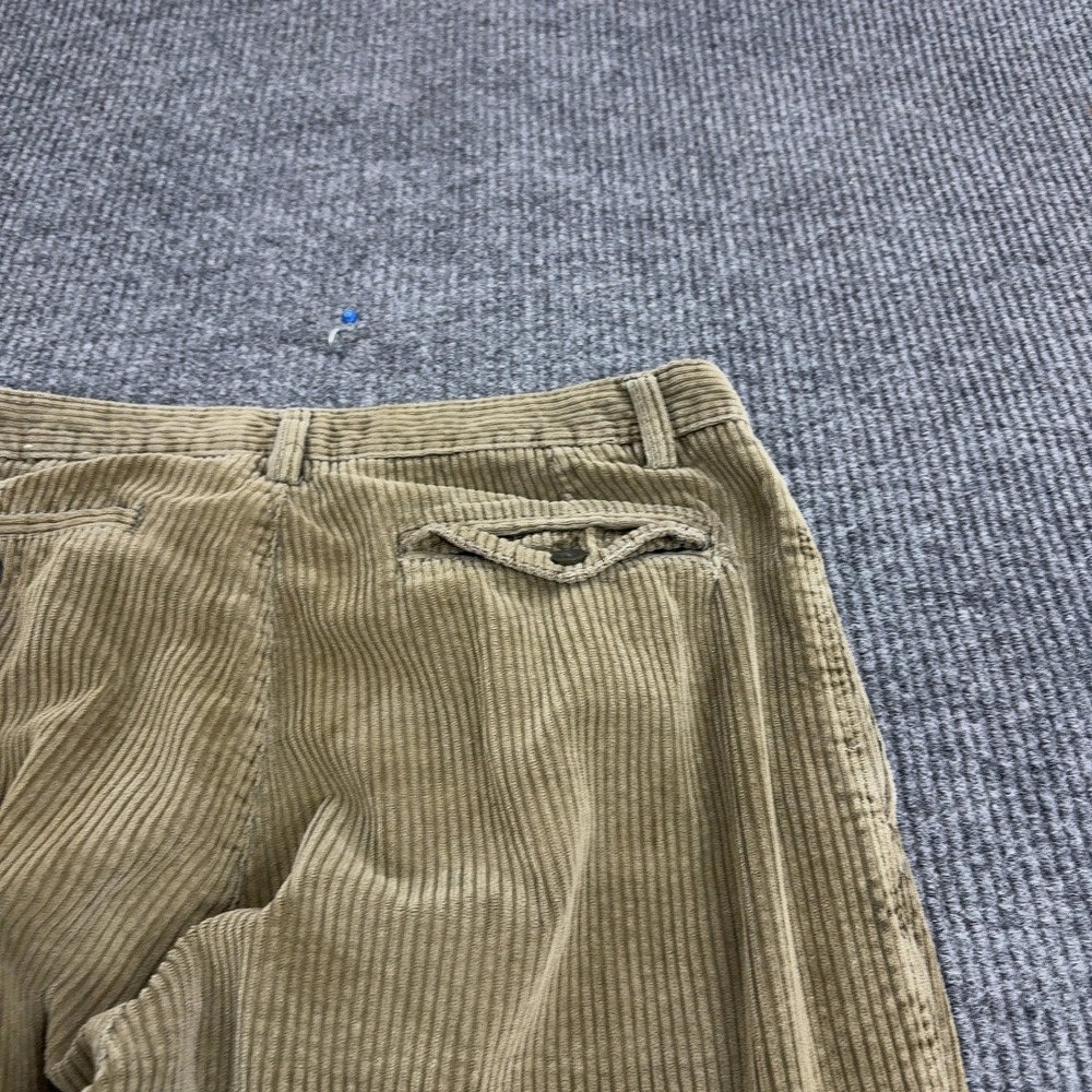 Trilogy Corduroy Pants Mens 34x30 Khaki Cotton Wide Wale Pleated Baggy 90s Style - Picture 6 of 7